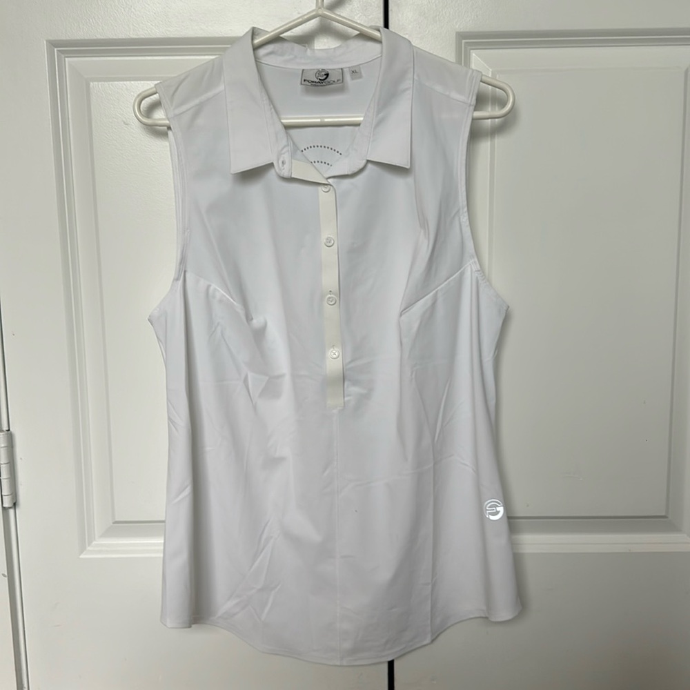 FORAYGOLF White Short Sleeve Golf Skirt